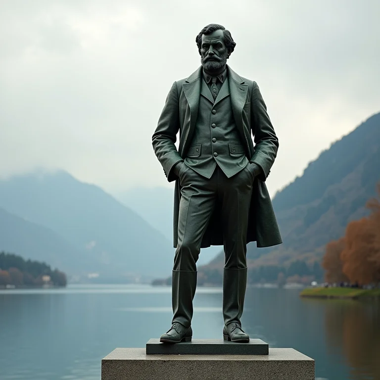 Estátua de Pierre de Coubertin, fundador dos Jogos Olímpicos modernos.