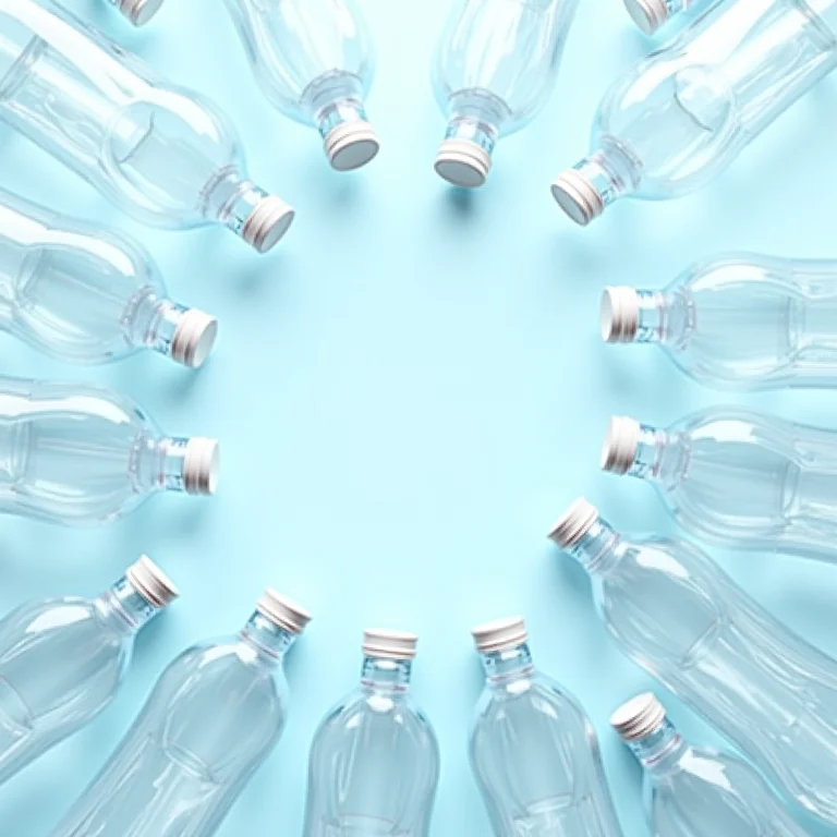 Garrafas PET empilhadas prontas para reciclagem