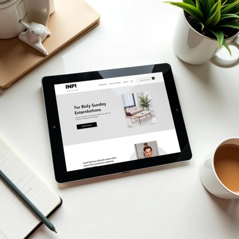 Homepage do site do INPI em um tablet.