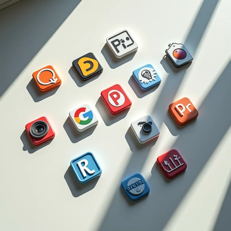 Ícones de softwares de edição de fotos gratuitos