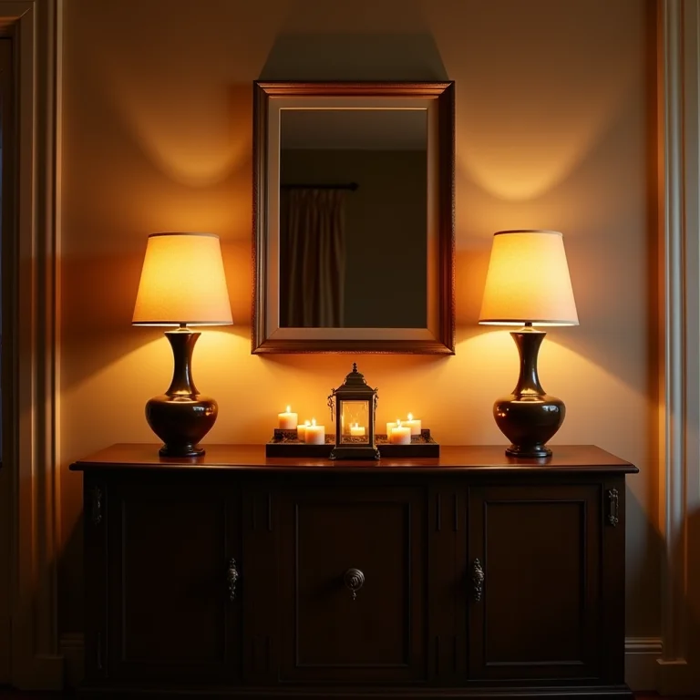 Iluminação indireta no aparador