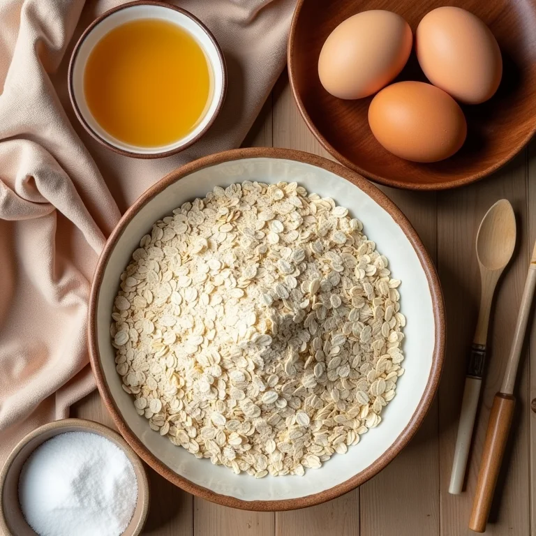 Ingredientes para cookies de aveia e mel.