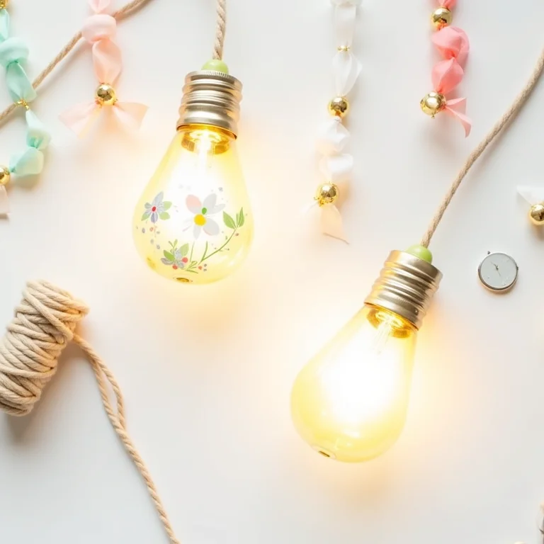 Inspirações de luminárias de barbante personalizadas.