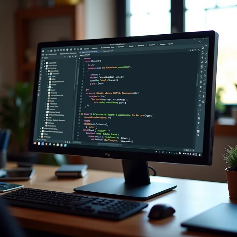 Interface do GIMP exibida em um monitor