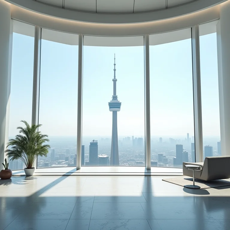 Interior do deck de observação da CN Tower