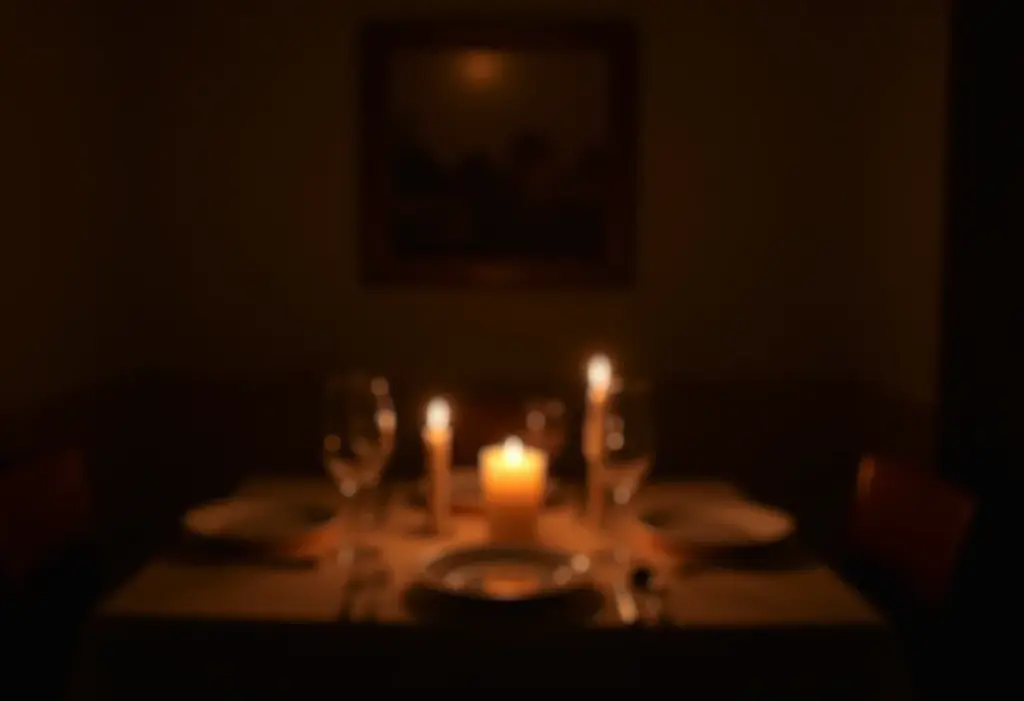 Jantar romântico à luz de velas criando um clima íntimo