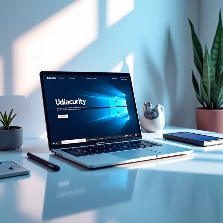 Laptop, mesa digitalizadora e caneta mostrando o site Udacity