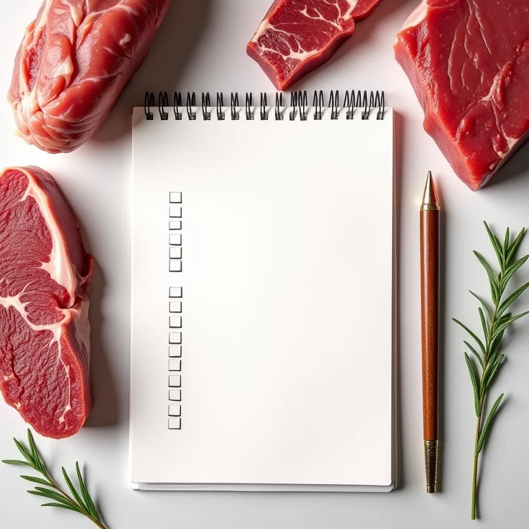 Lista de convidados e planejamento de quantidade de carne para churrasco.