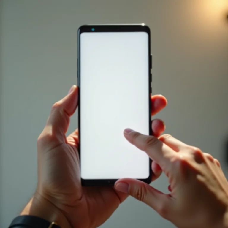 Mão segurando um smartphone mostrando um e-mail profissional.