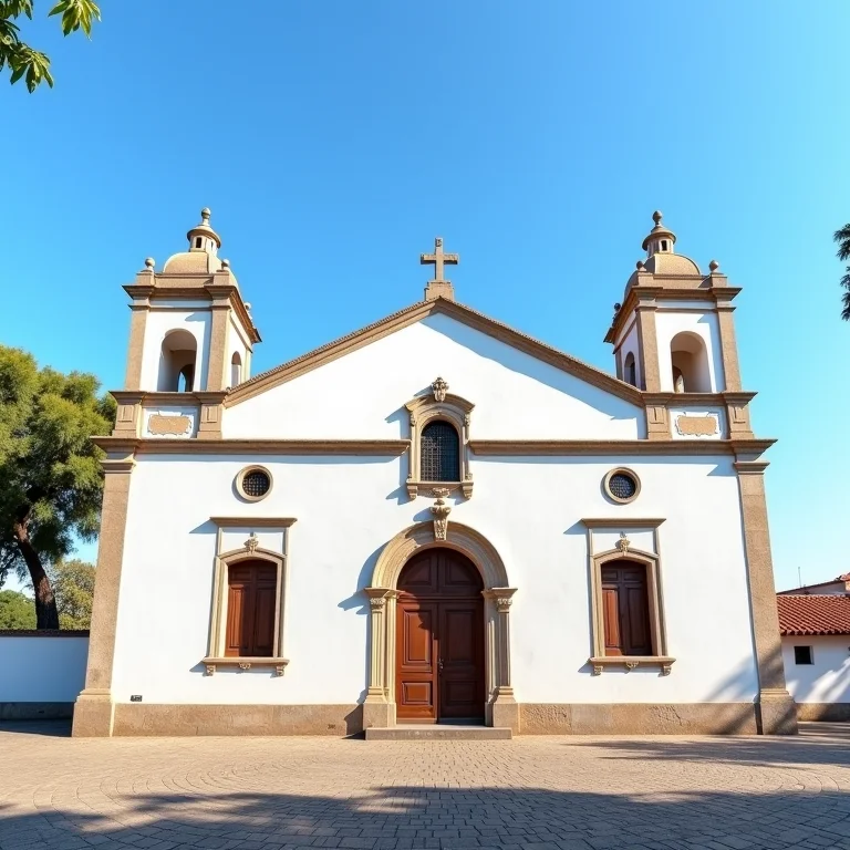 Marco histórico na Estrada Real com arquitetura colonial