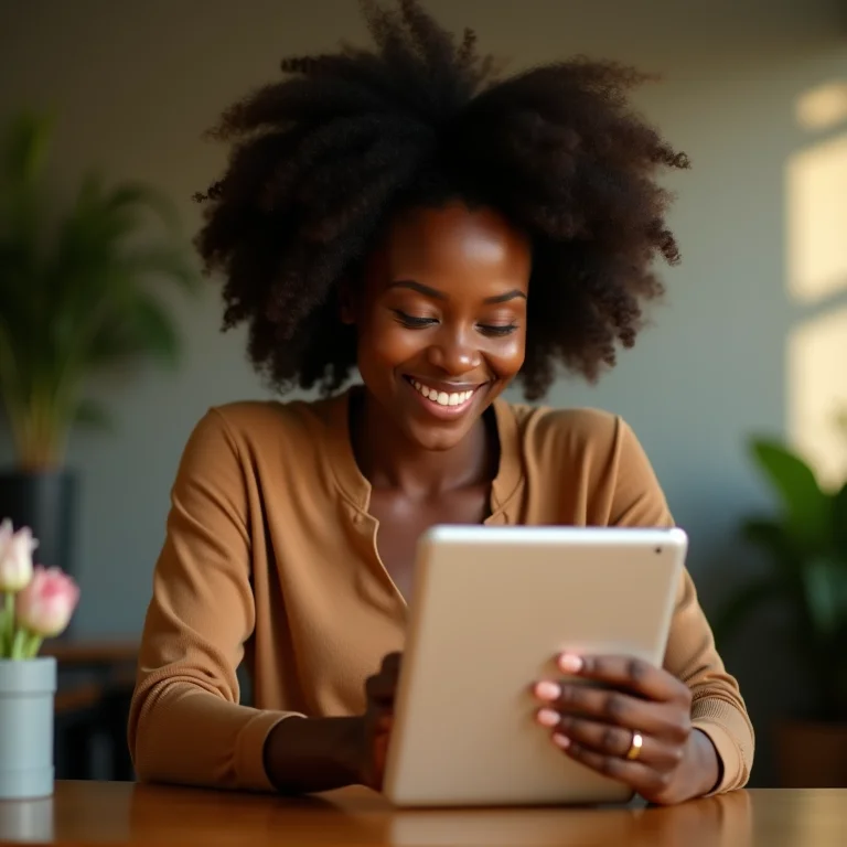 MEI negra sorrindo enquanto configura sua conta no iFood