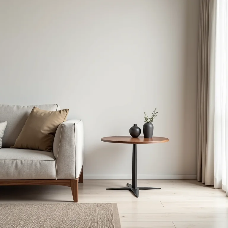 Mesa lateral suspensa otimizando espaço