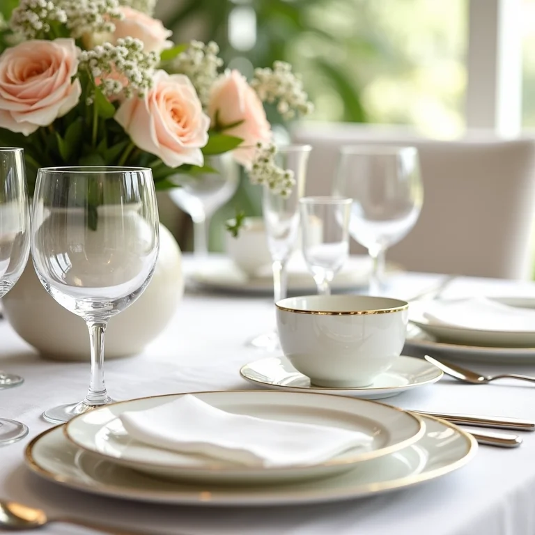 Mesa posta perfeita para um jantar romântico