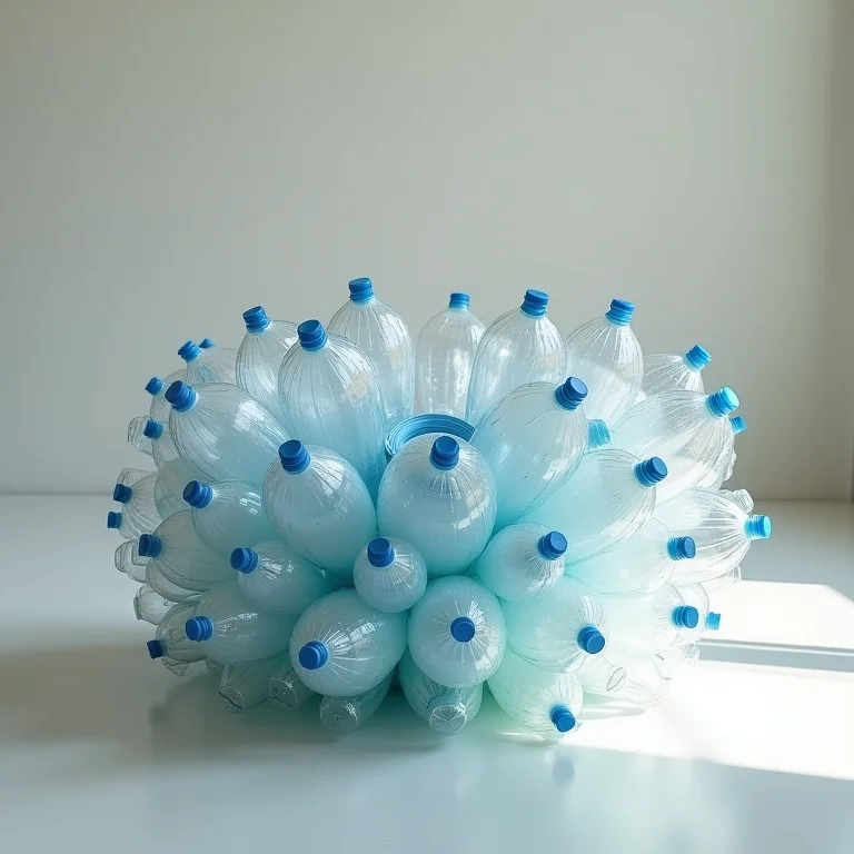 Montagem da estrutura do pufe de PET