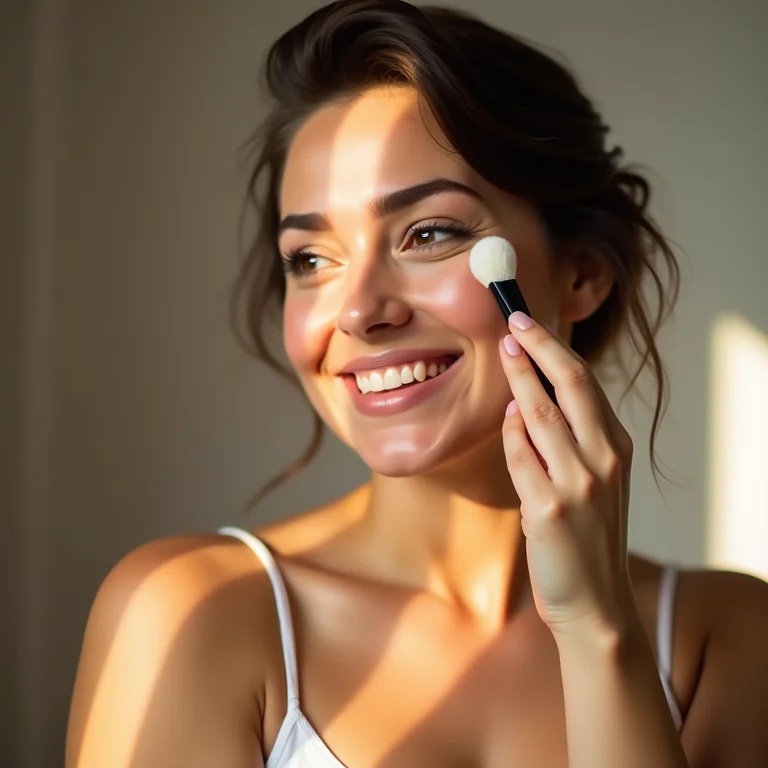 Mulher aplicando primer na pálpebra