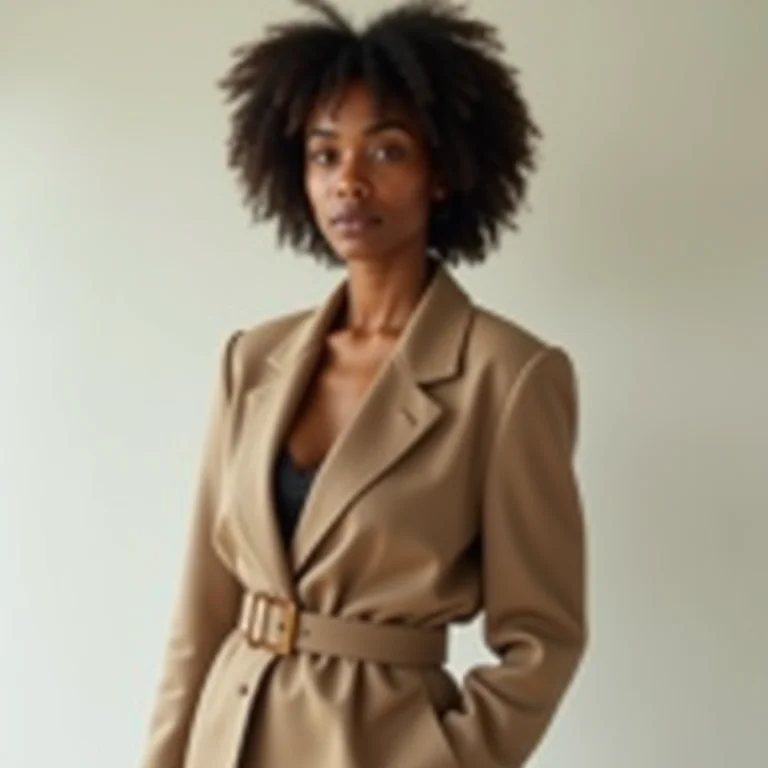 Mulher branca com cinto e terceira peça