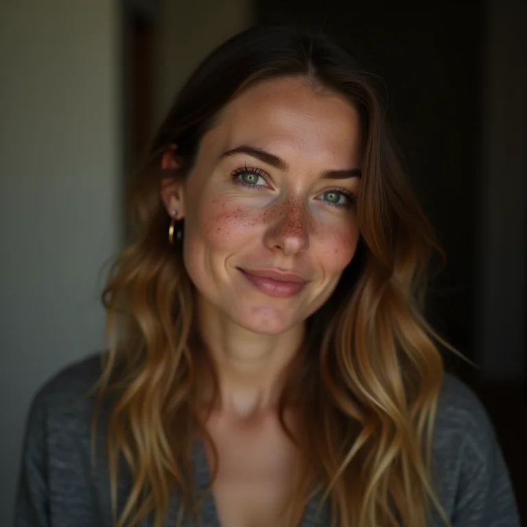 Mulher branca concentrada ao descrever seu nível de proficiência em idiomas no currículo