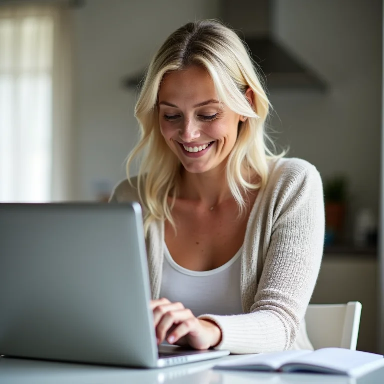 Mulher branca pagando o DAS-MEI online