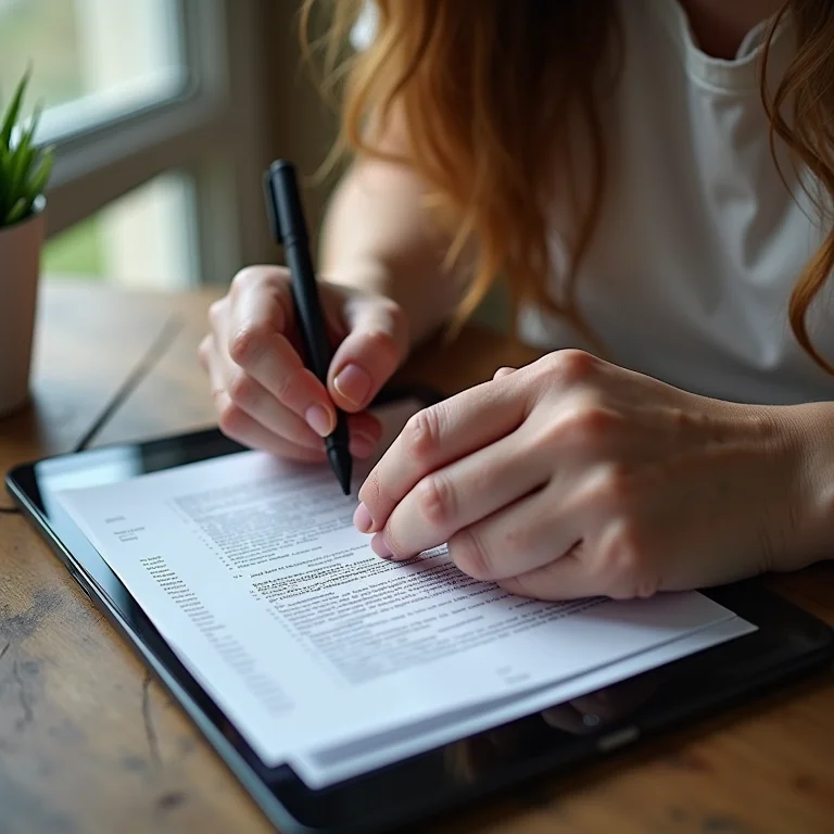 Mulher branca preenchendo formulário de adesão ao Simples Nacional
