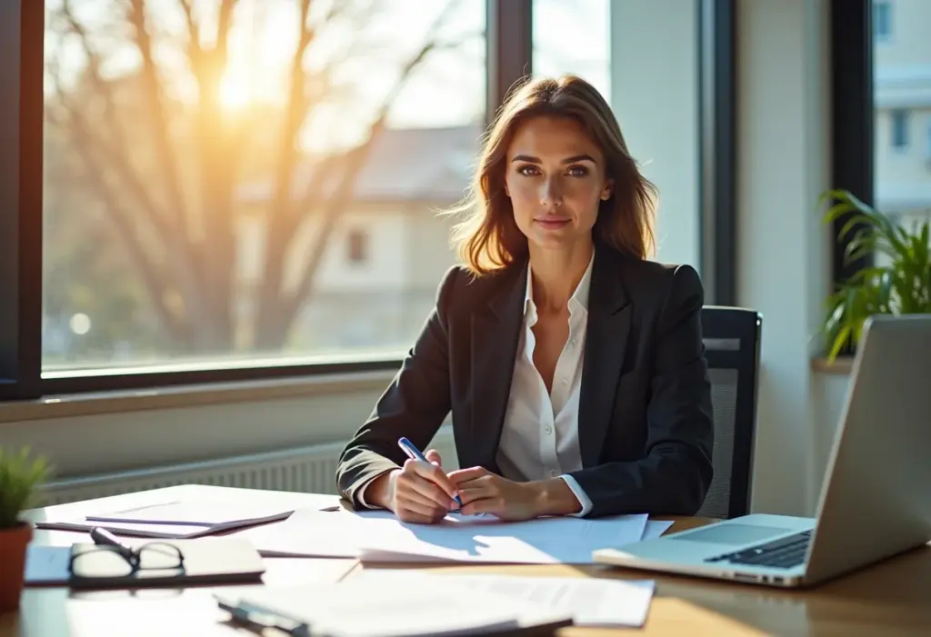 Prazos com o Chefe: 5 Truques para Negociar sem Medo Mulher confiante trabalhando em seu escritório