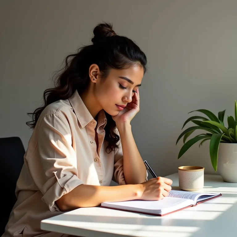 Mulher latina criando copy para posts de venda no Canva