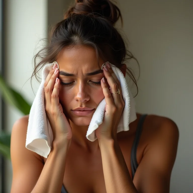 Mulher latina exausta após treino da tarde