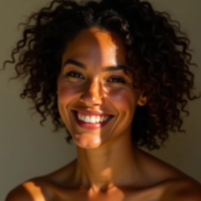 Mulher latina exibindo pele saudável e radiante