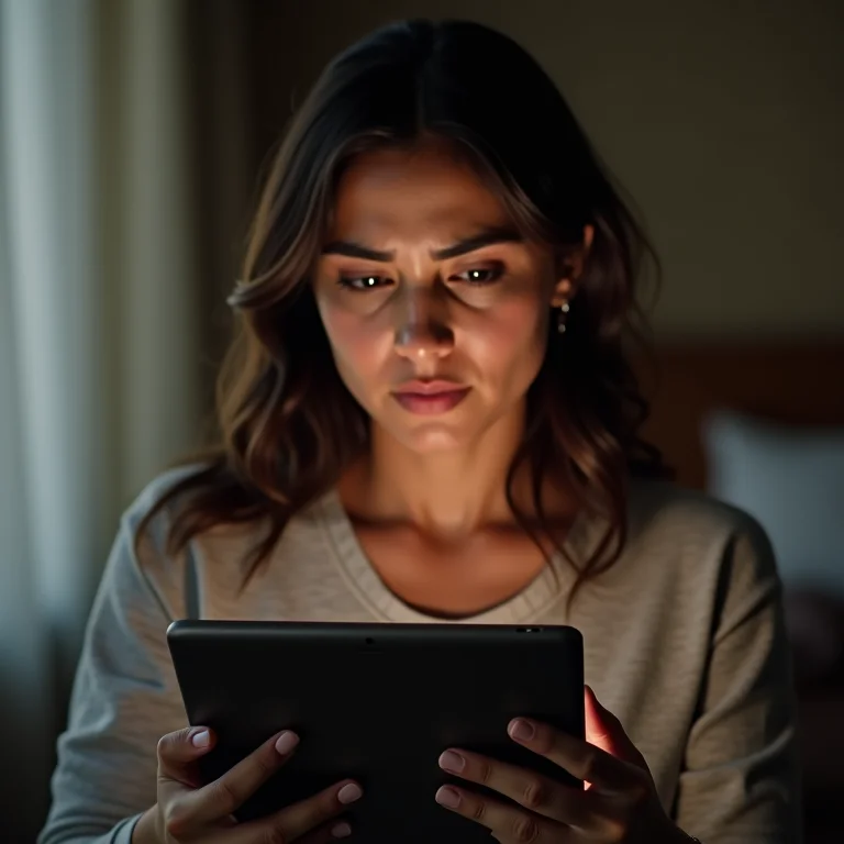 Mulher latina frustrada com lentidão do Wi-Fi