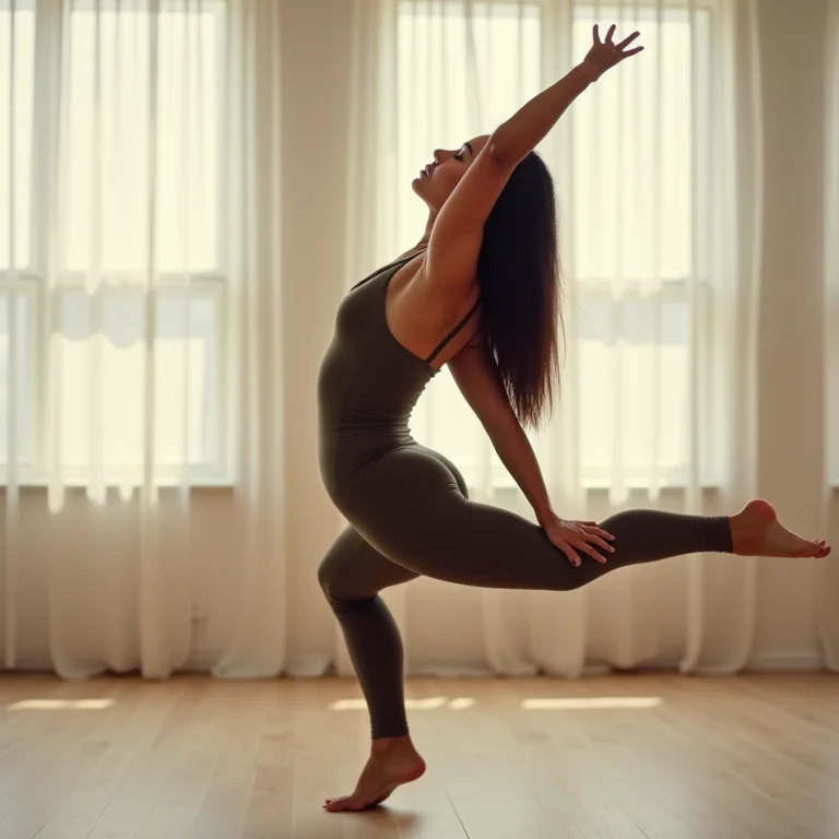 Mulher latina praticando pilates para aumentar a flexibilidade