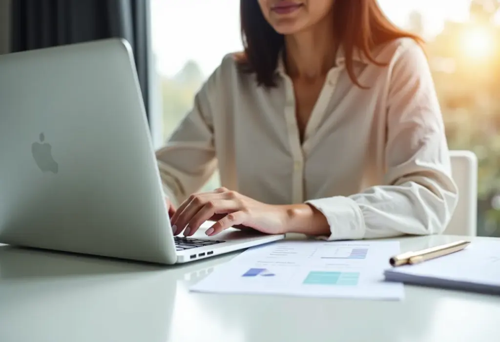 Mulher MEI organizando finanças