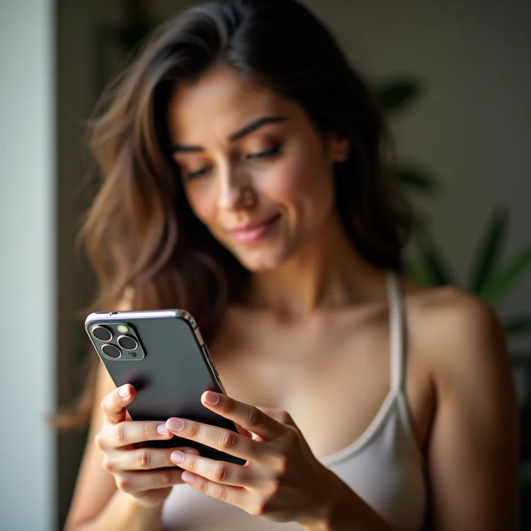 Mulher mid-size ajustando as configurações de áudio no Zoom