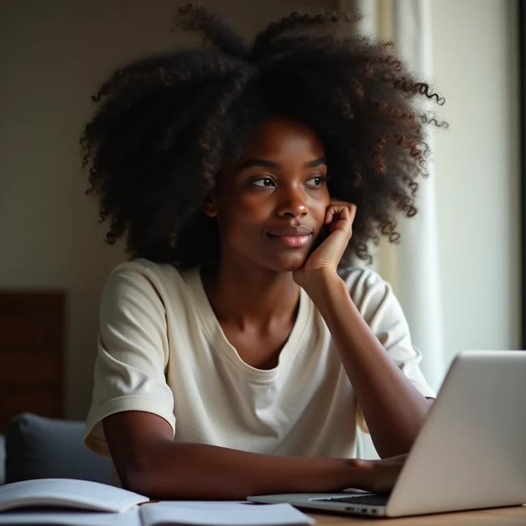 Mulher negra analisando o crescimento do MEI