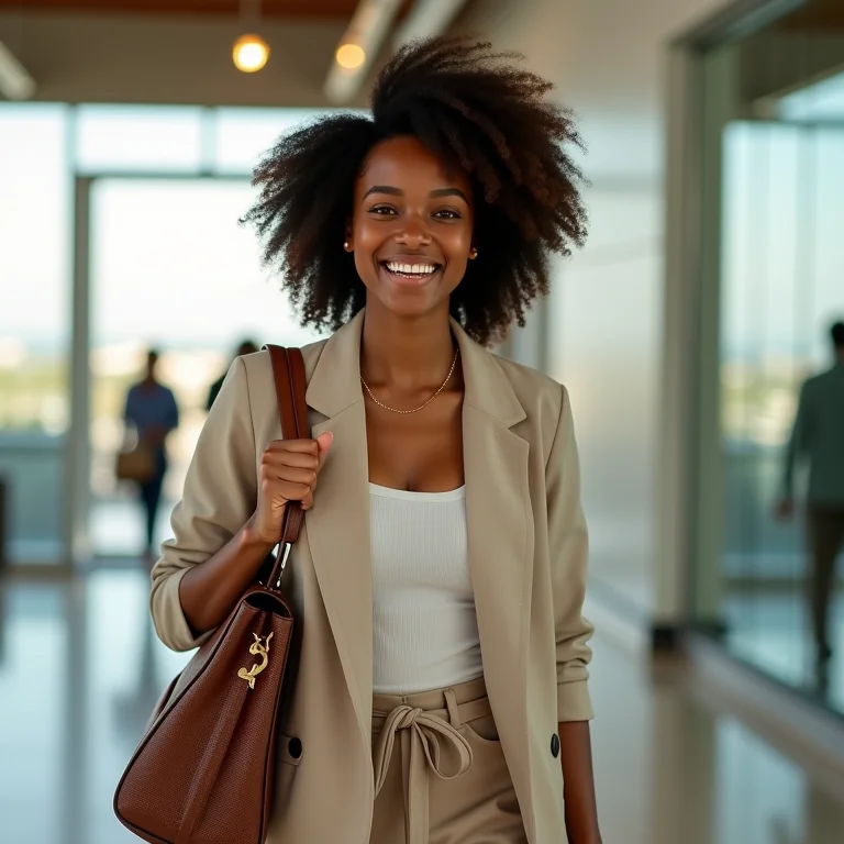 Mulher negra chegando em Barreirinhas para aventura nos Lençóis Maranhenses