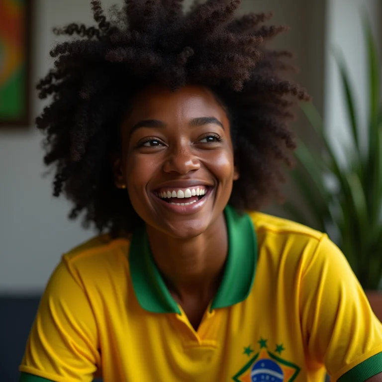 Mulher negra chorando de alegria assistindo a final da Copa de 94