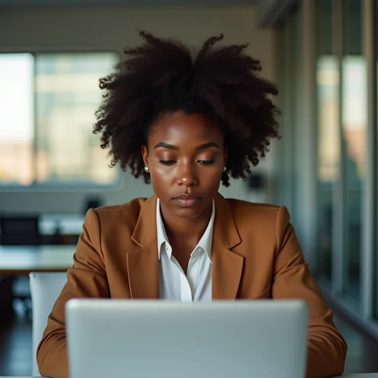 Mulher negra com dificuldade em delegar tarefas