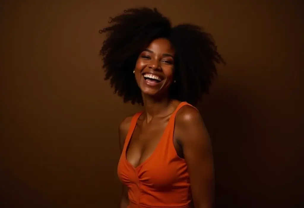 Mulher negra com macacão pantacourt em festa