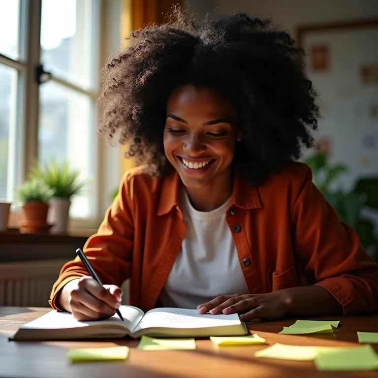 Mulher negra definindo meta de arrecadação para rifa online
