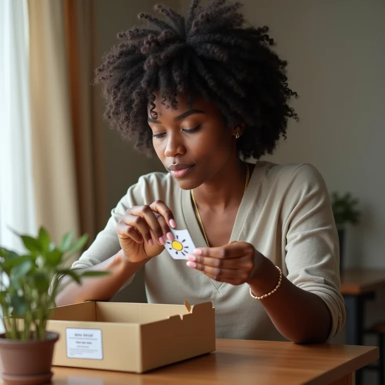 Mulher negra personalizando seu espaço em quarto compartilhado.