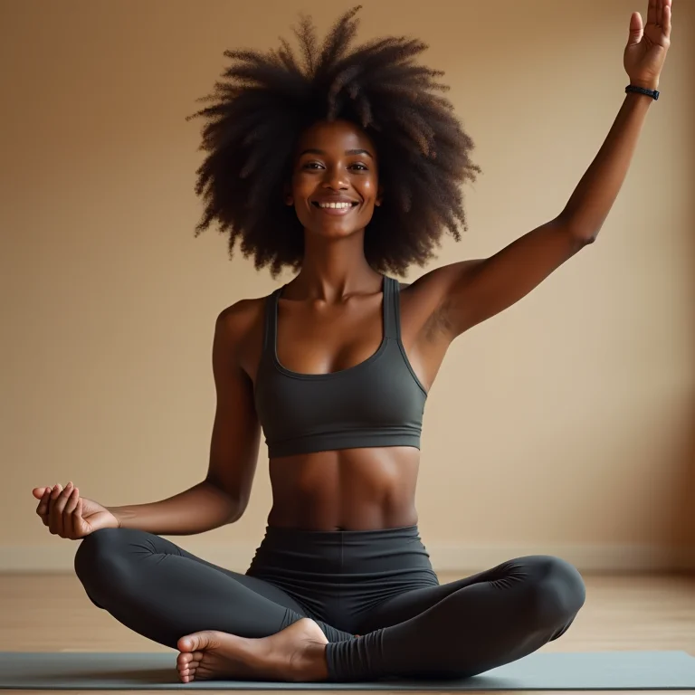 Mulher negra praticando pilates para fortalecimento muscular