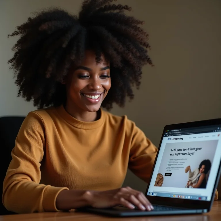 Mulher negra removendo fundo de imagem no Remove.bg