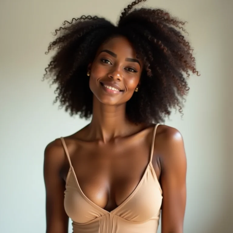 Mulher negra usando decote em V