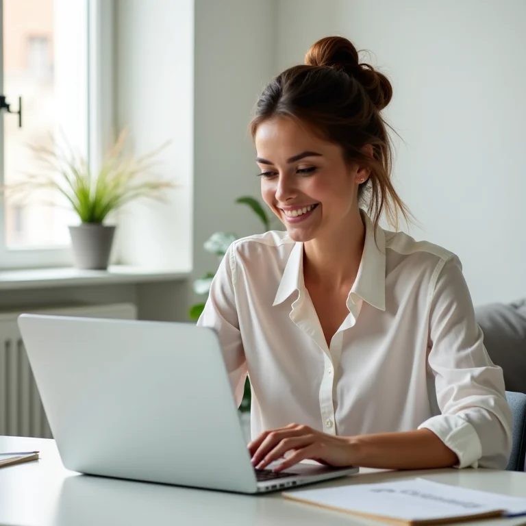 Mulher pagando contas online