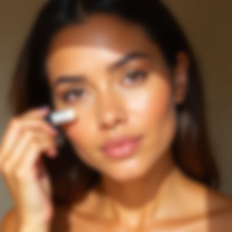 Mulher parda aplicando corretivo de subtom correto e incorreto