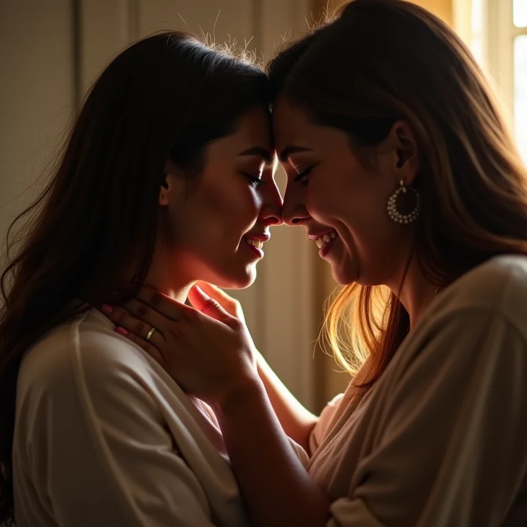 Mulher parda comunicando-se conscientemente com um ente querido