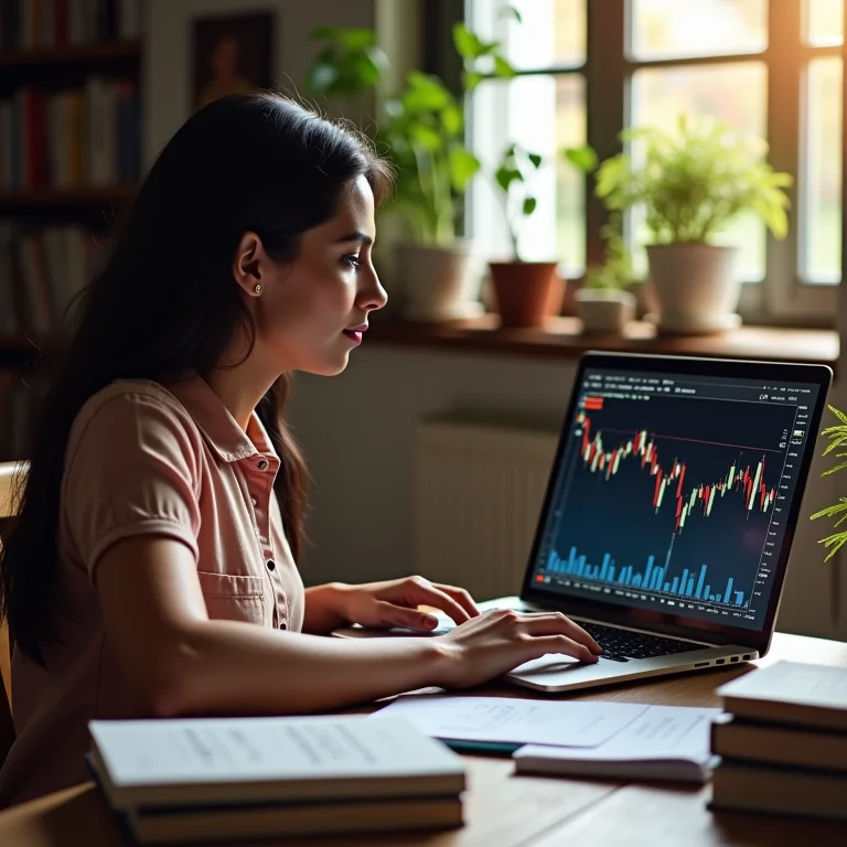 Mulher parda explorando diferentes formas de investimento