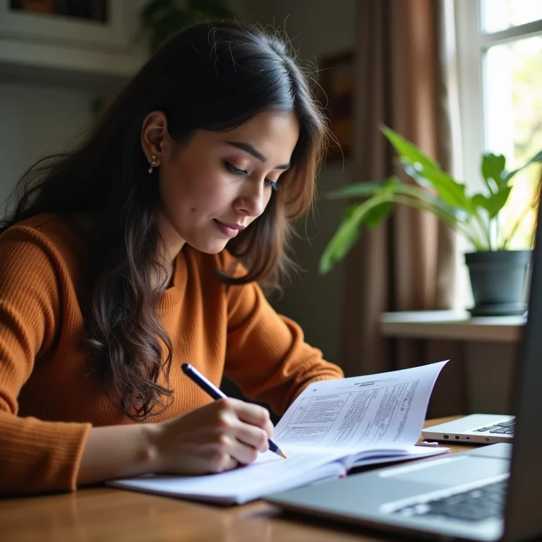 Mulher parda/latina preenchendo a DASN-SIMEI