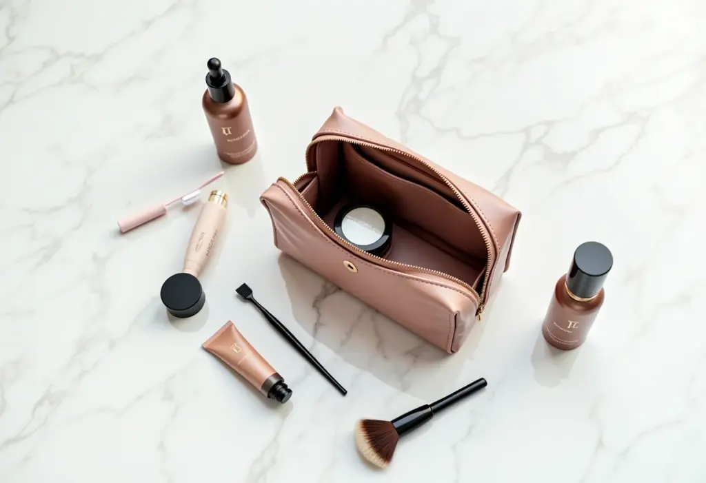 Necessaire de viagem compacto: o guia essencial para não esquecer nada Necessaire de viagem compacto aberto mostrando itens essenciais.