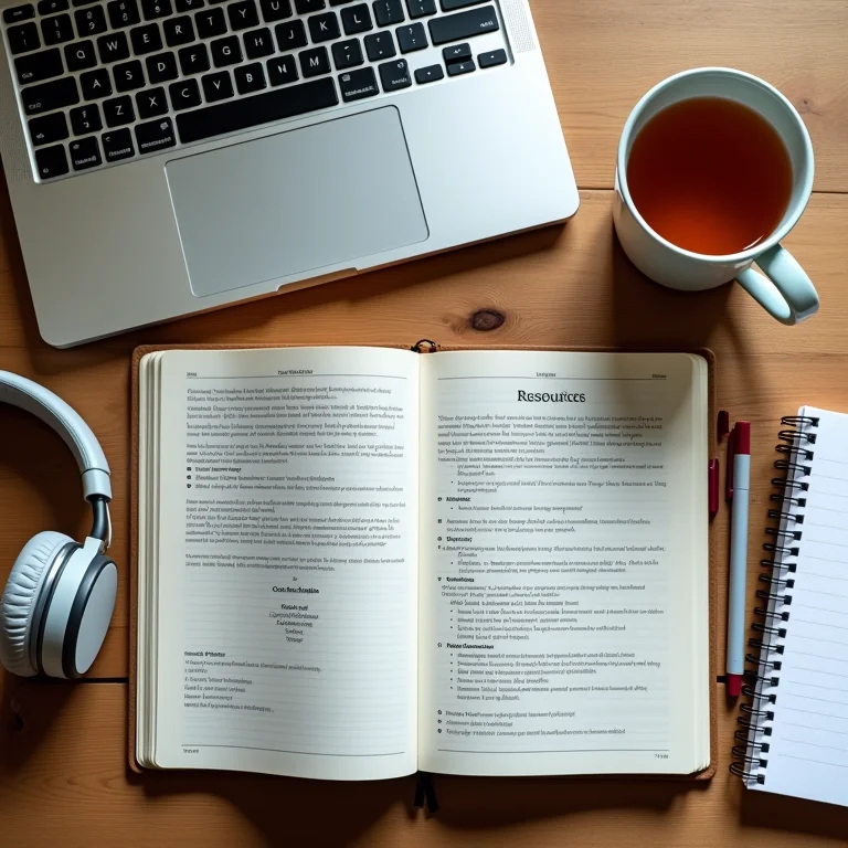 Notebook aberto com cursos online e materiais de estudo