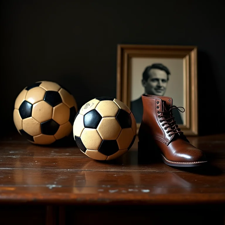 Objetos antigos relacionados ao início do futebol no Brasil