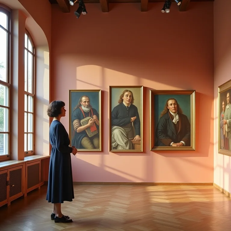 Obras de arte do grupo Die Brücke em exposição em galeria moderna.